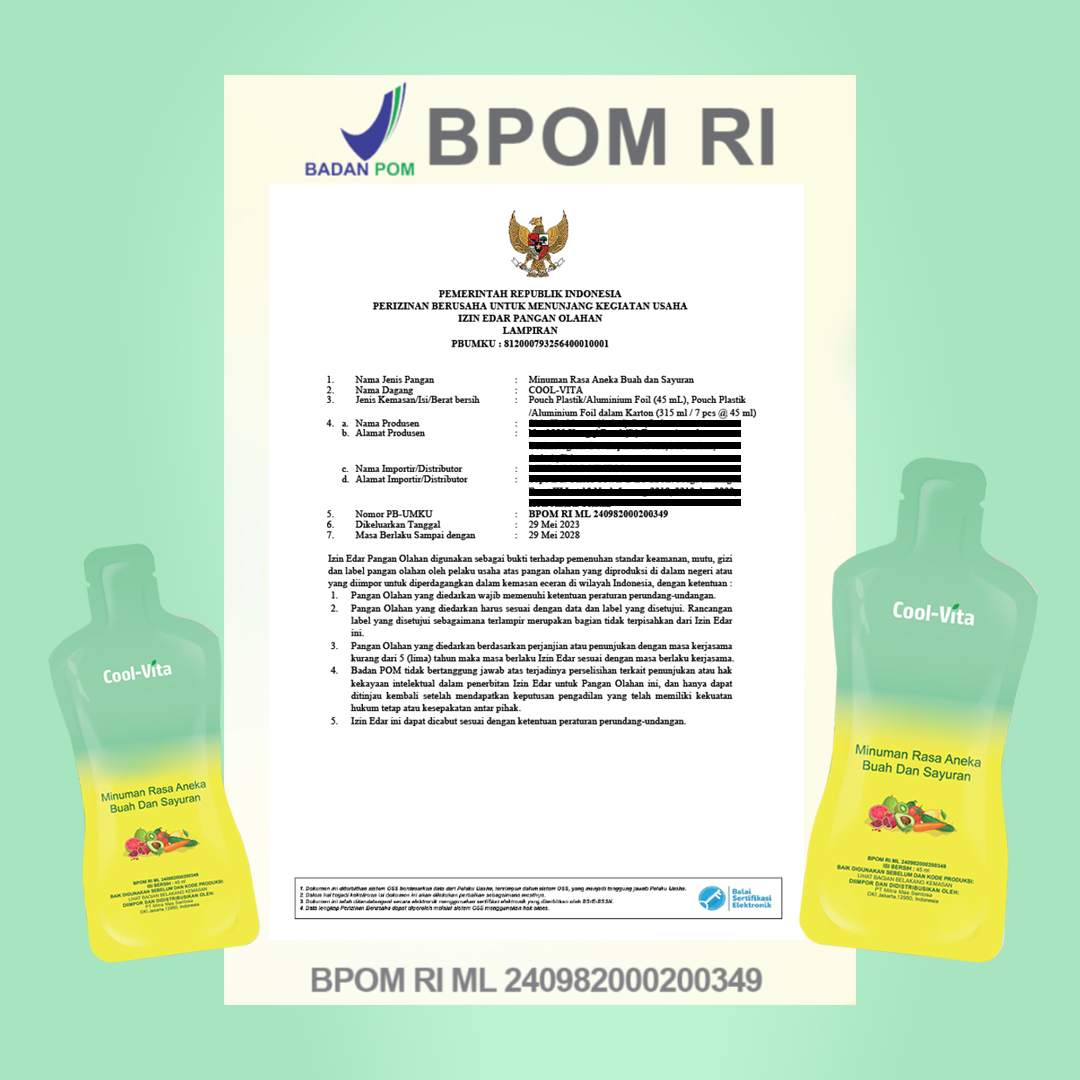 3 Box (21 Pouch) - Coolvita SLIMKEEP Fiber Drink Detox Rasa Buah dan Sayuran