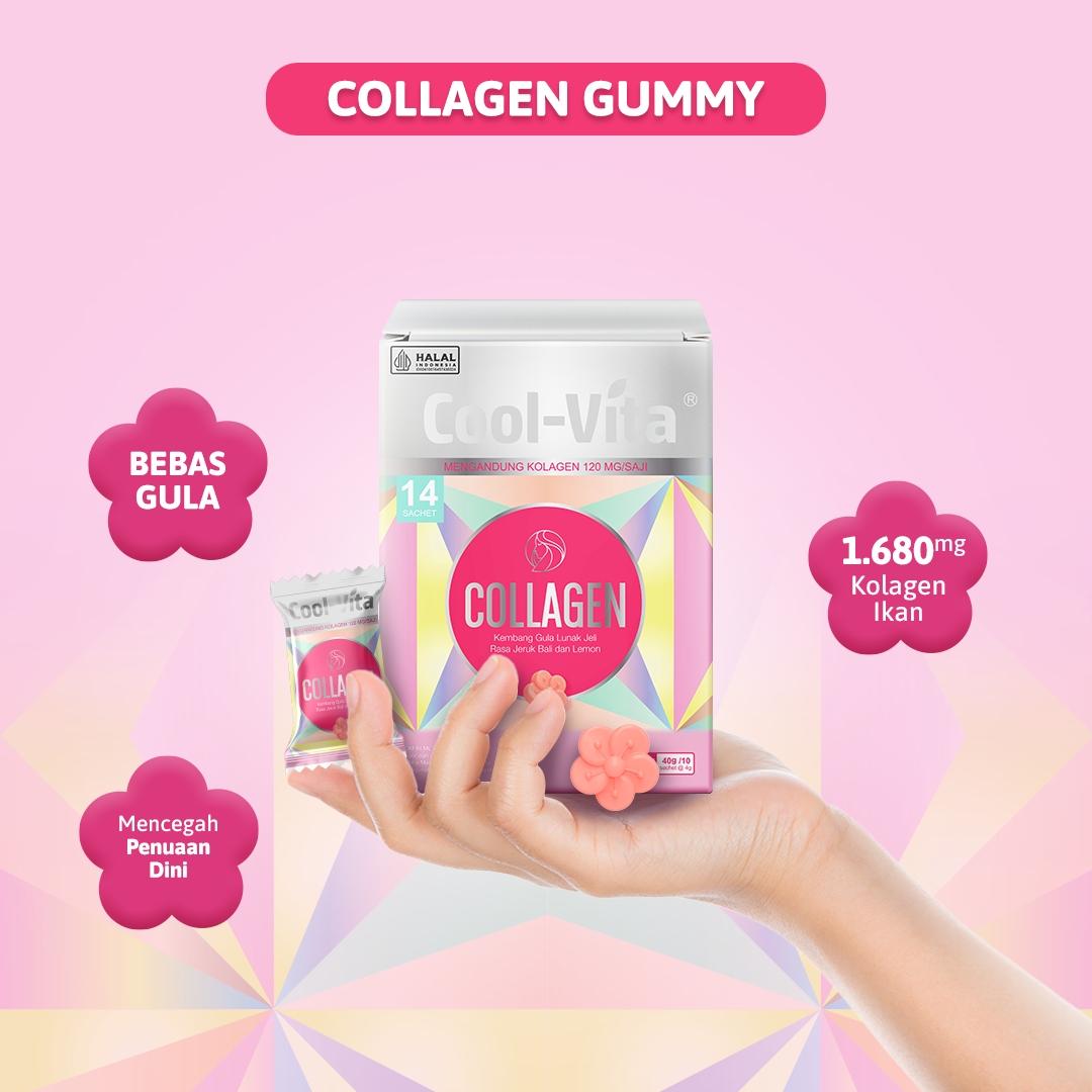 Wholesale Cool-Vita Collagen Gummy Rasa Jeruk Bali dan Lemon (1 Dus isi 48 Box)