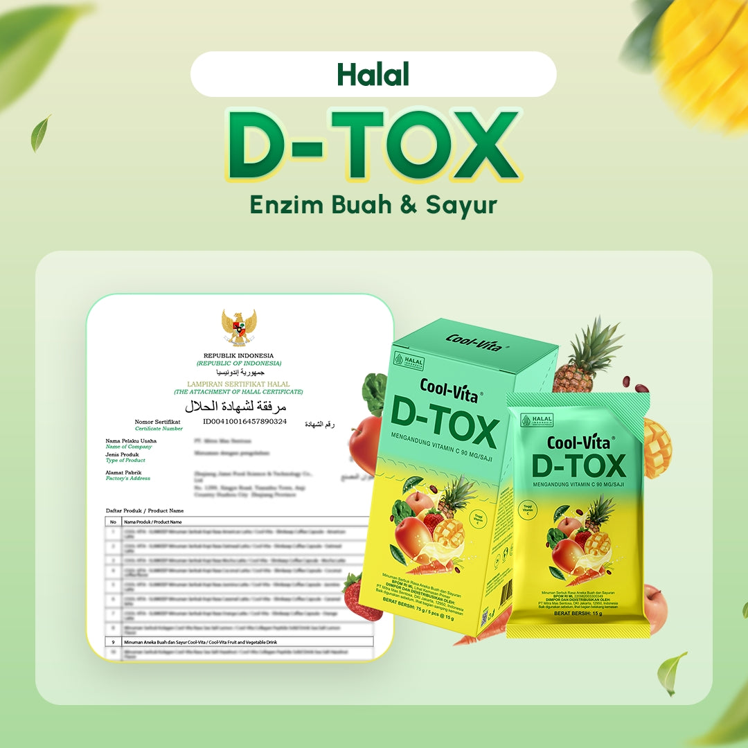 Wholesale D-Tox Powder Enzim Buah dan Sayur 1 Dus isi 70 Box