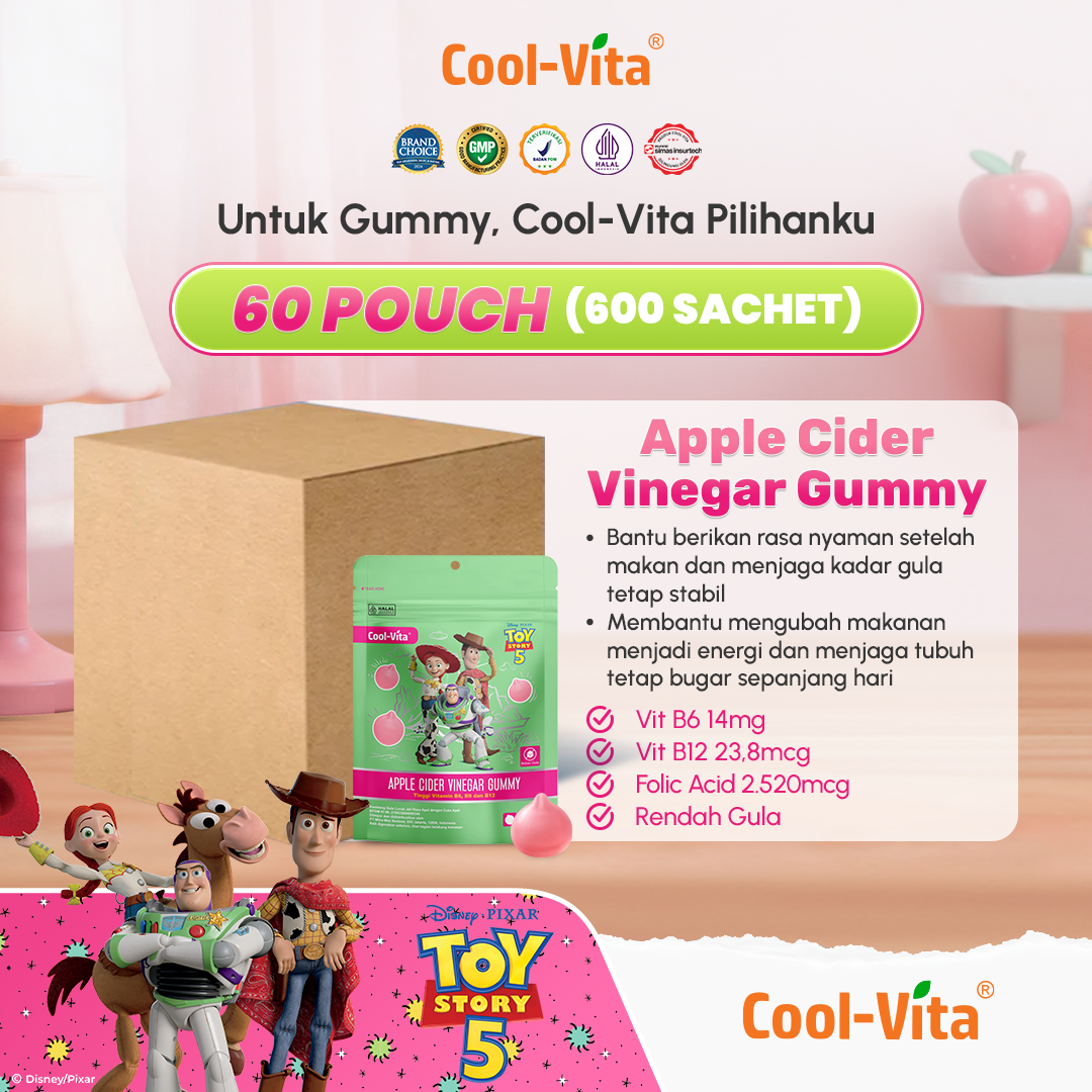IP Wholesale Apple Cider Vinegar Gummy 1 Dus isi 60 Pouch