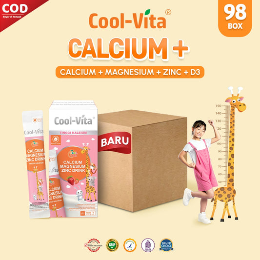 Wholesale Coolvita Calcium Magnesium Zinc Drink (Calcium+ Drink) – Suplemen Cair Kalsium, Magnesium Vitamin D Rasa Strawberry