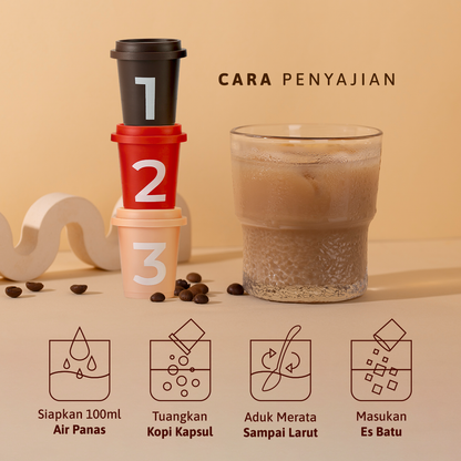 Coolvita Minuman Larut Rasa Buah Peach 6 botol dan 1 Box MCT Coffee Rasa American Latte