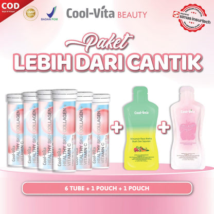 6 Tube Collagen + 1 Pouch Minuman Rasa Buah dan Sayur + 1 Pouch Minuman Collagen