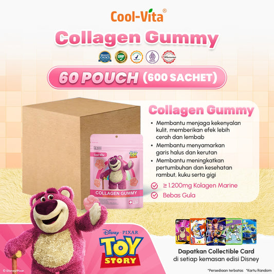 IP Wholesale Cool-Vita Collagen Gummy Rasa Jeruk Bali dan Lemon (1 Dus isi 60 Pouch)