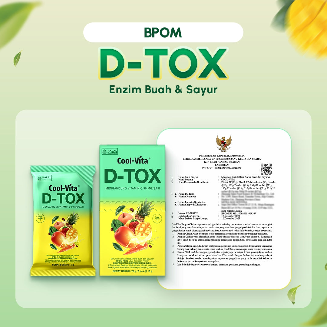 Wholesale D-Tox Powder Enzim Buah dan Sayur 1 Dus isi 70 Box