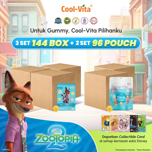 IP Bundling Wholesale DHA Box + DHA Pouch Rasa Apel, Mangga, dan Jeruk (48 set, 144 Box + 96 Pouch)