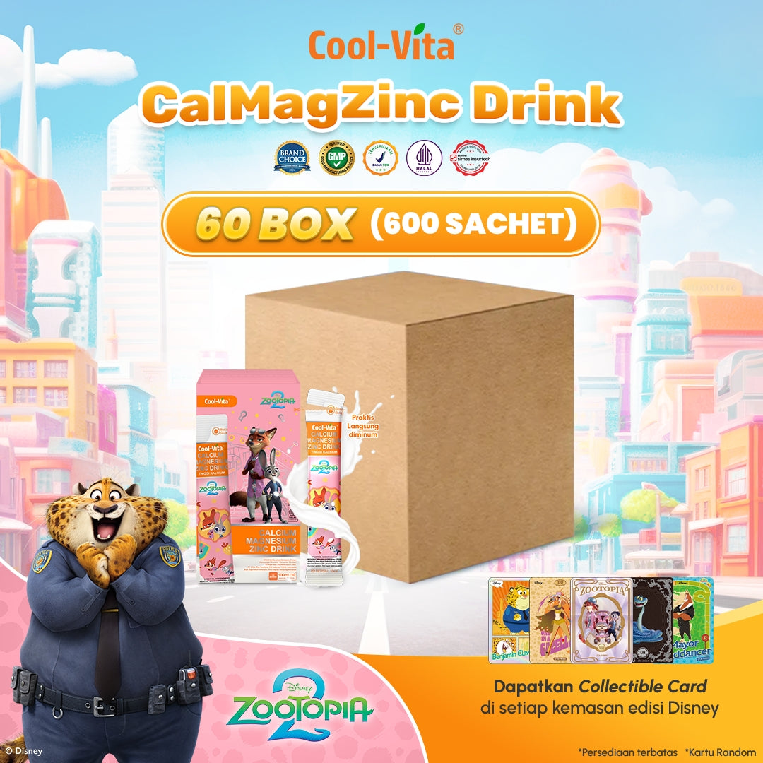 IP Wholesale Coolvita Calcium Magnesium Zinc Drink (Calcium+ Drink) – Suplemen Cair Kalsium, Magnesium Vitamin D Rasa Strawberry