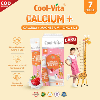 Wholesale Coolvita Calcium Magnesium Zinc Drink (Calcium+ Drink) – Suplemen Cair Kalsium, Magnesium Vitamin D Rasa Strawberry
