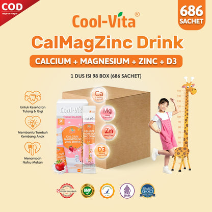 Wholesale Coolvita Calcium Magnesium Zinc Drink (Calcium+ Drink) – Suplemen Cair Kalsium, Magnesium Vitamin D Rasa Strawberry