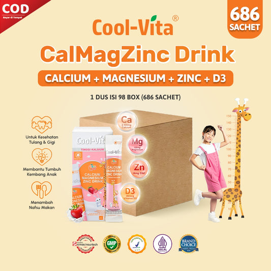 Wholesale Coolvita Calcium Magnesium Zinc Drink (Calcium+ Drink) – Suplemen Cair Kalsium, Magnesium Vitamin D Rasa Strawberry
