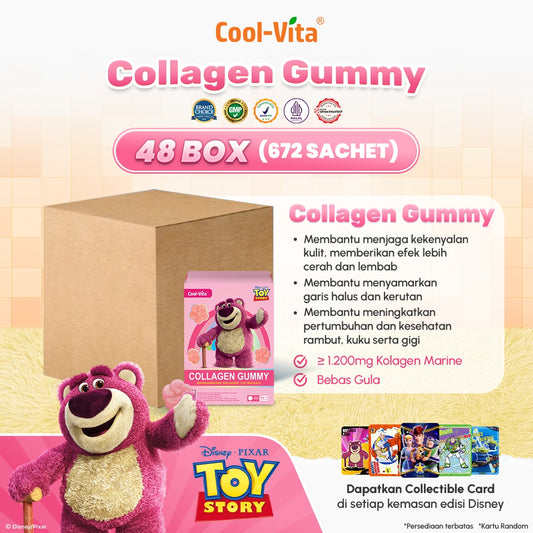 IP Wholesale Cool-Vita Collagen Gummy Rasa Jeruk Bali dan Lemon (1 Dus isi 48 Box)