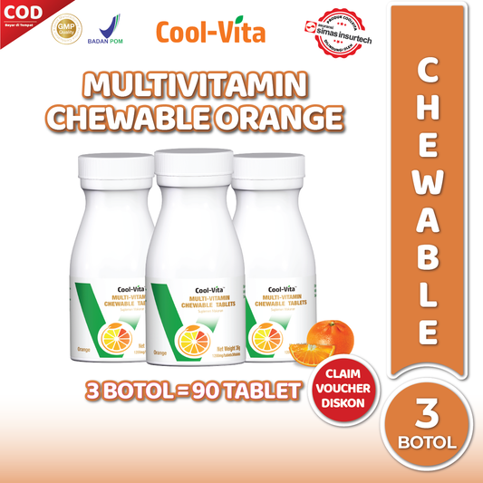 Paket Hemat Multivitamin Chewable Orange 3 Botol