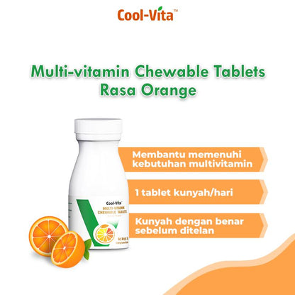 Multi-Vitamin Chewable Suplemen Makanan 30 Tablets Orange