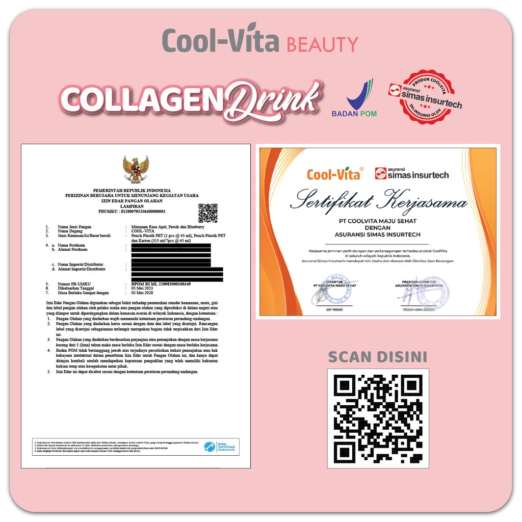 [3 Hari] Collagen Premium Langsung Minum Beauty Drink Kolagen 3000mg - 1 Box