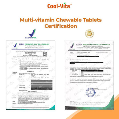 Multi-Vitamin Chewable Suplemen Makanan 30 Tablets Orange