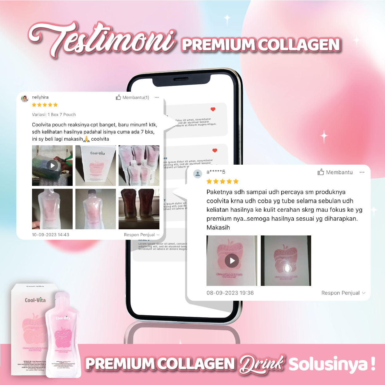 [10 Hari] Collagen Premium Langsung Minum 3000mg 3 Box